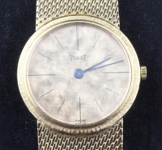 A ladys 18ct gold Piaget manual wind wrist watch,